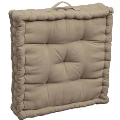 Deko & Co Coussin de sol coton recyclé taupe 45x45x10* Coussin De Sol
