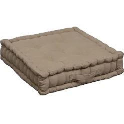 Deko & Co Coussin de sol coton recyclé taupe 45x45x10* Coussin De Sol