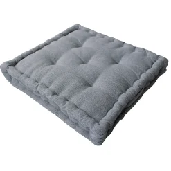 Home Maison Coussin de sol en coton recyclé (40x40 cm - Gris clair)* Coussin De Sol