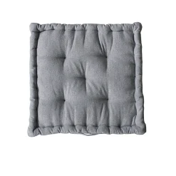 Home Maison Coussin de sol en coton recyclé (40x40 cm - Gris clair)* Coussin De Sol