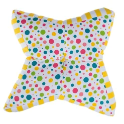 Discount Homescapes Coussin de sol en forme d'étoile multicolore à  pois -