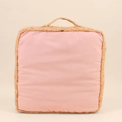 Best Ornami Coussin de sol en tissu et jute 40x40cm