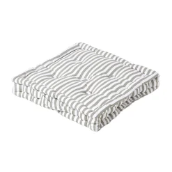 Hot Homescapes Coussin de sol gris - fines rayures - 40 x 40 cm -