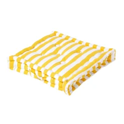 Homescapes Coussin de sol jaune - grandes rayures - 40 x 40 cm -* Coussin De Sol