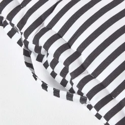 New Homescapes Coussin de sol noir - fines rayures - 40 x 40 cm -
