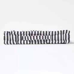New Homescapes Coussin de sol noir - fines rayures - 40 x 40 cm -