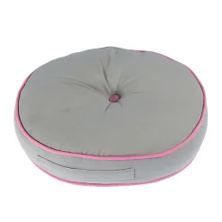 Best Homescapes Coussin de sol rond gris et rose 43 cm -