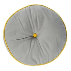 Sale Homescapes Coussin de sol rond gris et jaune 43 cm -