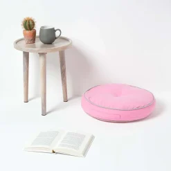 Clearance Homescapes Coussin de sol rond rose et gris 43 cm -