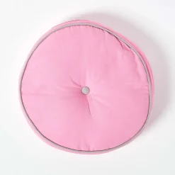 Clearance Homescapes Coussin de sol rond rose et gris 43 cm -