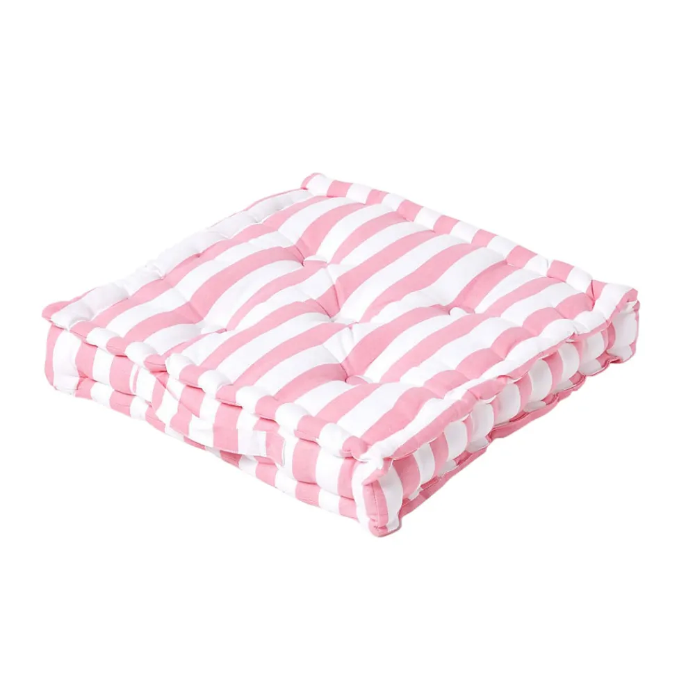 Homescapes Coussin de sol rose - grandes rayures - 40 x 40 cm -* Coussin De Sol