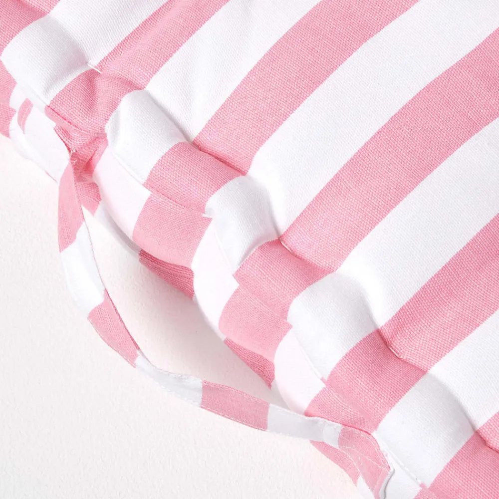Homescapes Coussin de sol rose - grandes rayures - 40 x 40 cm -* Coussin De Sol