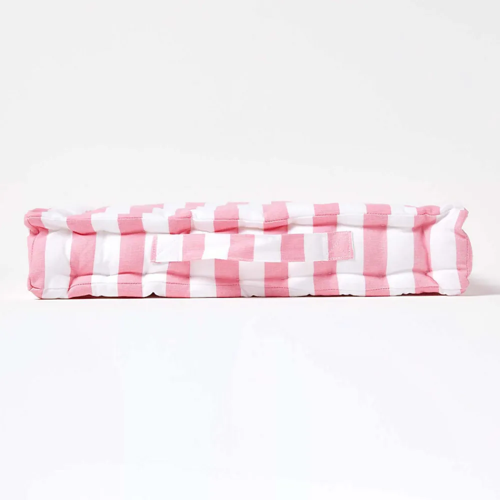 Homescapes Coussin de sol rose - grandes rayures - 40 x 40 cm -* Coussin De Sol