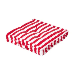 Homescapes Coussin de sol rouge - grandes rayures - 40 x 40 cm -* Coussin De Sol