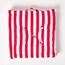 Homescapes Coussin de sol rouge - grandes rayures - 40 x 40 cm -* Coussin De Sol