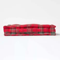 Best Homescapes Coussin de sol rouge - tartan écossais - 50 x 50 cm -