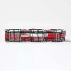 Homescapes Coussin de sol rouge et blanc - tartan écossais - 40 x 40 cm -* Coussin De Sol