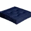 New Home Style France Coussin de sol uni bleu marine - 50x50cm - Bleu marine