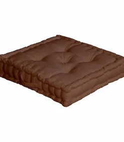 Clearance Enjoy Home Coussin de sol uni chocolat - 50x50cm - Chocolat