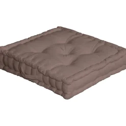 Home Maison Coussin de sol uni en pur coton (50x50x10 cm - Taupe)* Coussin De Sol