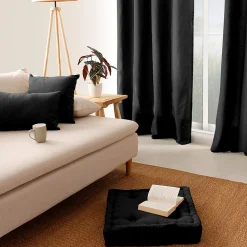 New Enjoy Home Coussin de sol uni noir - 50x50cm - Noir
