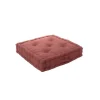 Outlet Home Style France Coussin de sol uni terre cuite - 50x50cm - Terre cuite
