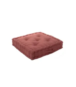 Outlet Home Style France Coussin de sol uni terre cuite - 50x50cm - Terre cuite