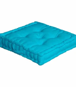 Outlet Enjoy Home Coussin de sol uni turquoise - 50x50cm - Turquoise