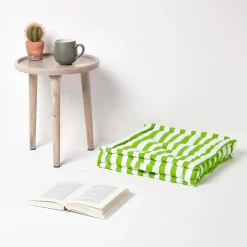 New Homescapes Coussin de sol vert - grandes rayures - 40 x 40 cm -