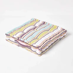 Best Homescapes Coussin de sol vert - rayure osaka - 50 x 50 cm -