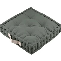 STOF Coussin de sol 45x45x10 cm Duo vert lin 100% coton