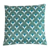 Hot Deko & Co Coussin d'extérieur carré imperméable motifs jacquard bleu L.45 x l.45cm Deco&co