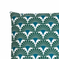 Hot Deko & Co Coussin d'extérieur carré imperméable motifs jacquard bleu L.45 x l.45cm Deco&co