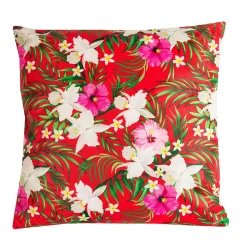 Online Deko & Co Coussin d'extérieur carré imperméable imprimé motif fleur tropicale L.45 x l.45cm Deco&co