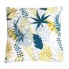 Deko & Co Coussin d'extérieur carré imperméable motif feuillage jaune et bleu L.45 x l.45cm Deco&co* Coussin