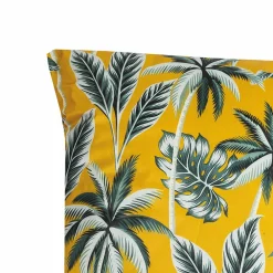 Clearance Deko & Co Coussin d'extérieur carré imperméable imprimé jungle jaune et vert L.45 x l.45cm Deco&co