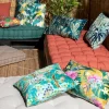 Deko & Co Coussin d'extérieur carré imperméable Palma feuillage tropical vert L.45 x l.45cm Deco&co* Coussin Pour Canapé