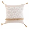 Online Douceur D'Intérieur Coussin déhoussable à pompons "Bahina" - 40x40cm - Naturel