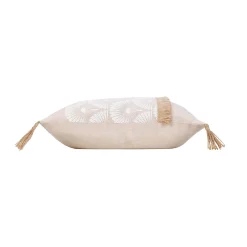 Online Douceur D'Intérieur Coussin déhoussable à pompons "Bahina" - 40x40cm - Naturel