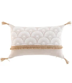 Douceur D'Intérieur Coussin déhoussable à pompons "Bahina" - 30x50cm - Naturel* Coussin Pour Canapé