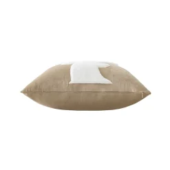 Douceur D'Intérieur Coussin Déhoussable 45 x 45 cm - Velours Uni & Imitation Fourrure - Motif Cerf - 45x45cm - Sable* Coussin Pour Canapé