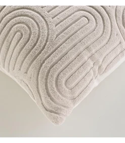 Douceur D'Intérieur Coussin déhoussable en velours dévoré 45x45cm - 45x45cm - Naturel* Coussin Pour Canapé|Coussin