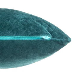 Atmosphera Créateur D'Intérieur Coussin Dolce - velours embossé - bleu canard 38x58 cm - Atmosphera* Coussin