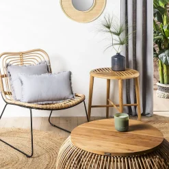 Best Deko & Co Coussin en lin, bords effilés 'Deko&co'