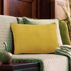 The Deco Factory Coussin en suédine jaune 60x40* Coussin