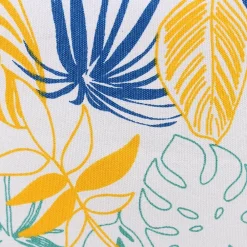 Discount Ornami Coussin en tissu blanc motifs tropical 40x40cm