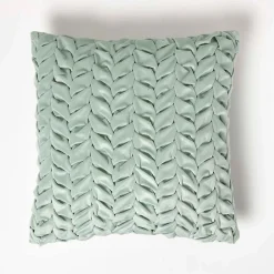 New Homescapes Coussin en velours plissé grace, vert -