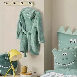 Douceur D'Intérieur Coussin enfant dino - 40x40cm - Bleu canard* Coussin Pour Canapé