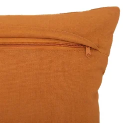 Atmosphera Créateur D'Intérieur Coussin Hary - motifs brodés - coton - jaune ocre - 45x45 cm - Atmosphera* Coussin Pour Canapé|Coussin