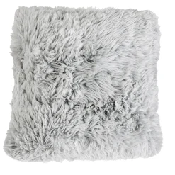 Hot Linder Coussin Imitation Fourrure Doux (45x45 cm - Gris)
